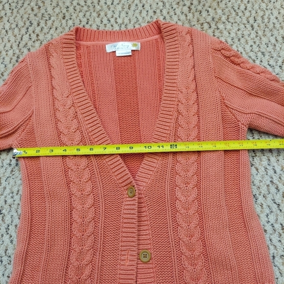 Old Navy Maternity Womens Coral Cardigan Sweater Size M Short Sleeve Button Up - Picture 4 of 9